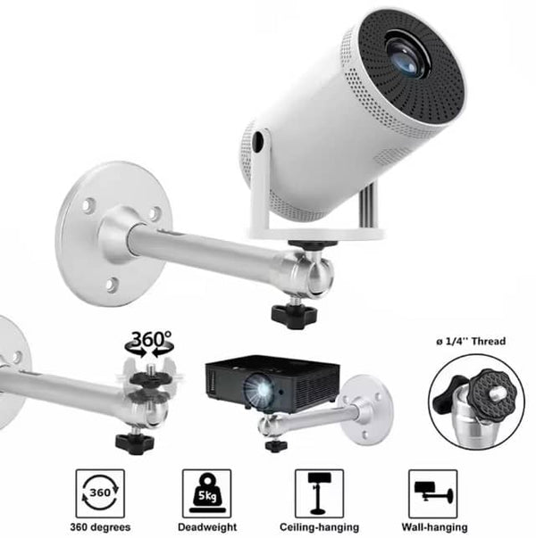 Versatile Aluminum Alloy Mini Projector Mount – Ceiling & Wall Bracket